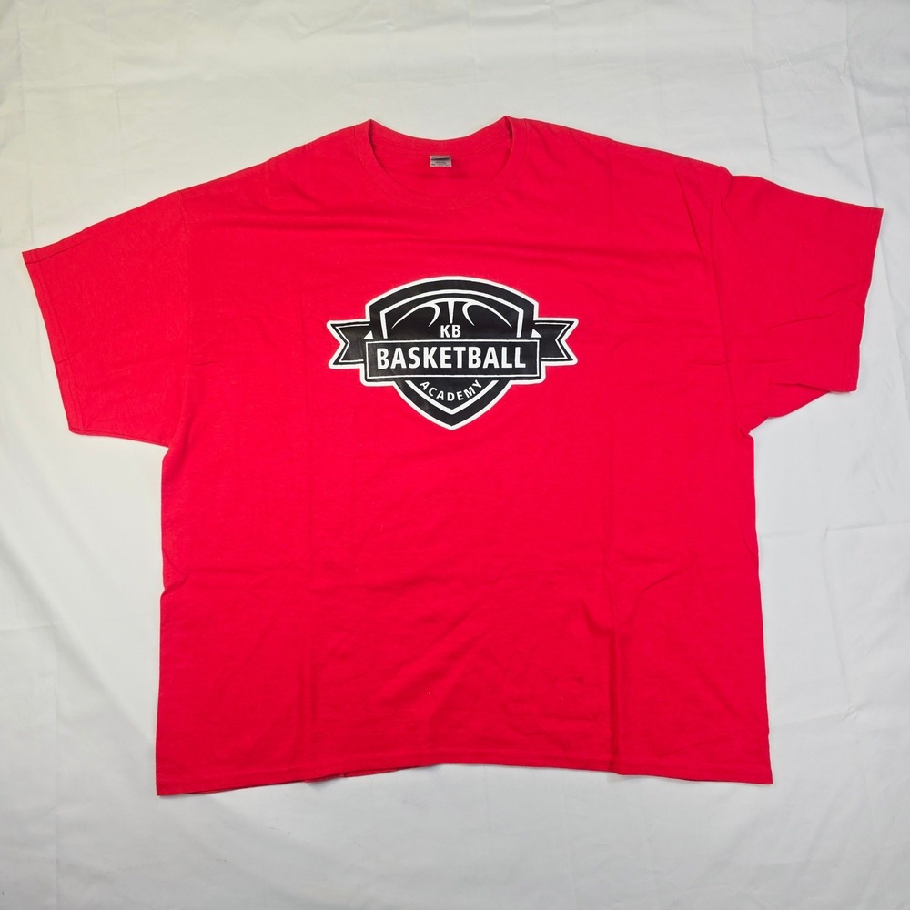 Gildan KB Basketball Academy T-Shirt Men's 3XL Red Heavy Cotton Graphic Tee
